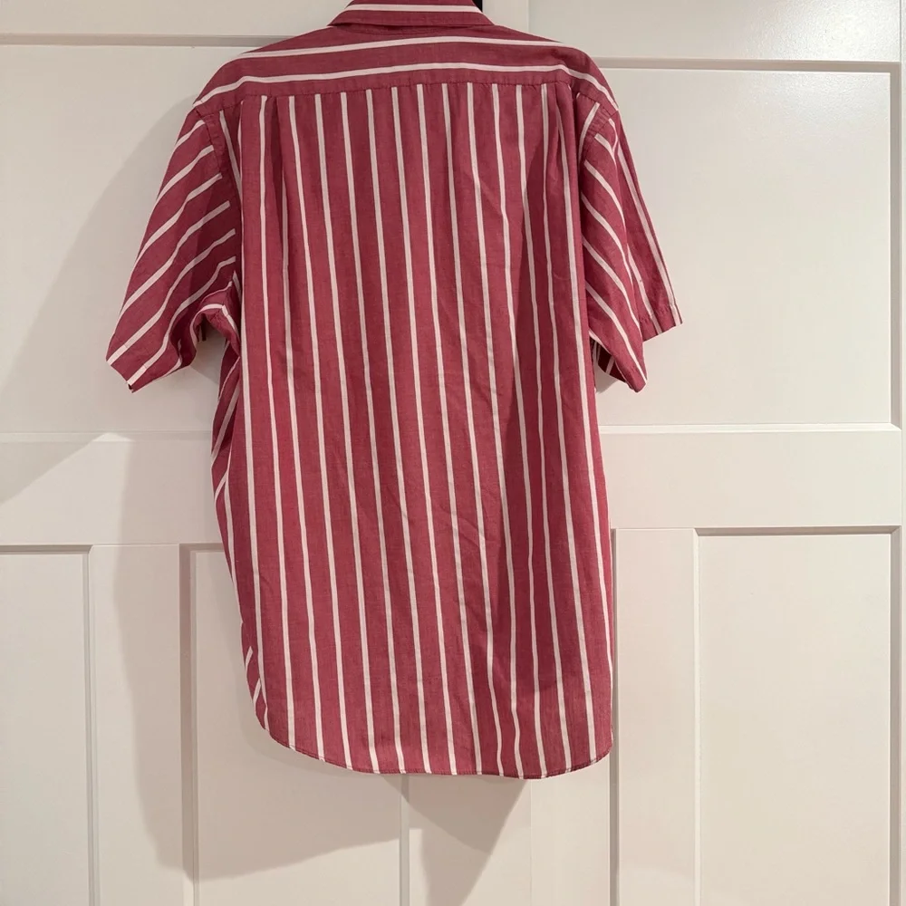 Vintage Red and White Striped‎ Men's Shirt